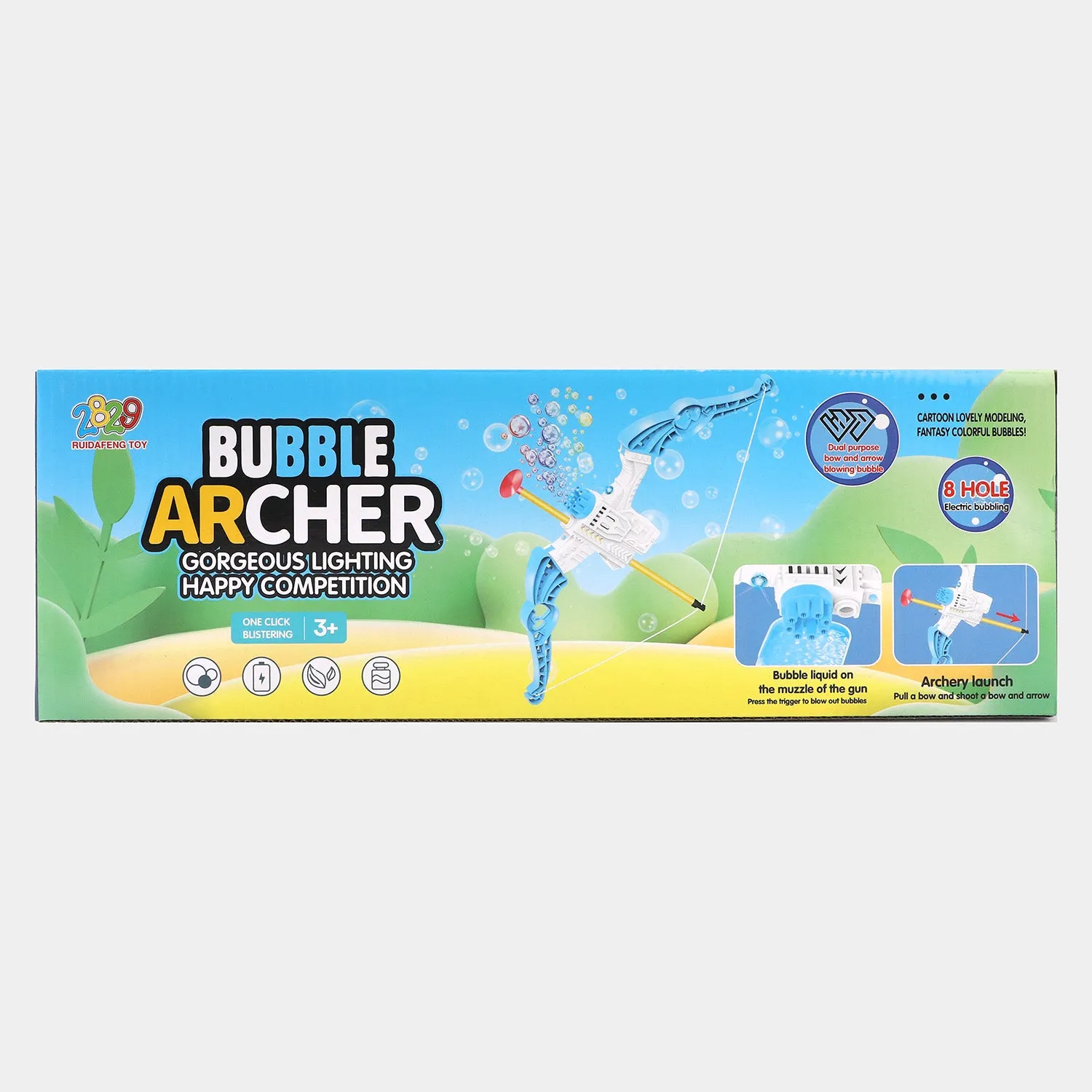 2 in 1 Bubble Gun Bow And Arrow 8 Holes Blaster