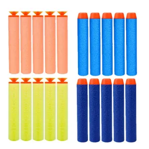 20 Pcs/set Guns Bullets Electric Toy Gun Foam EVA Soft Bullet Gun Accessory For Rampage Retaliator Series Blasters 4 Colors