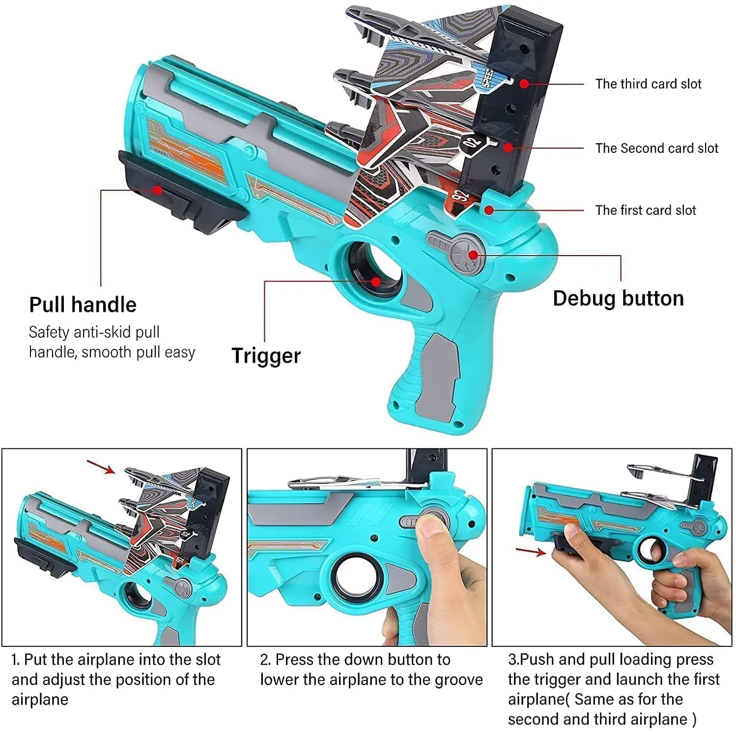 4710 Airplane Launcher Gun Toy with Foam Glider Planes, Outdoor Games for Children, Best Aeroplane Toys for Kids, Air Battle Gun Toys  ( 5 Plane Include )