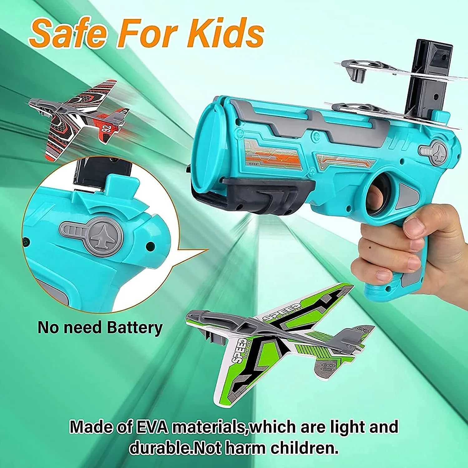 4710 Airplane Launcher Gun Toy with Foam Glider Planes, Outdoor Games for Children, Best Aeroplane Toys for Kids, Air Battle Gun Toys  ( 5 Plane Include )