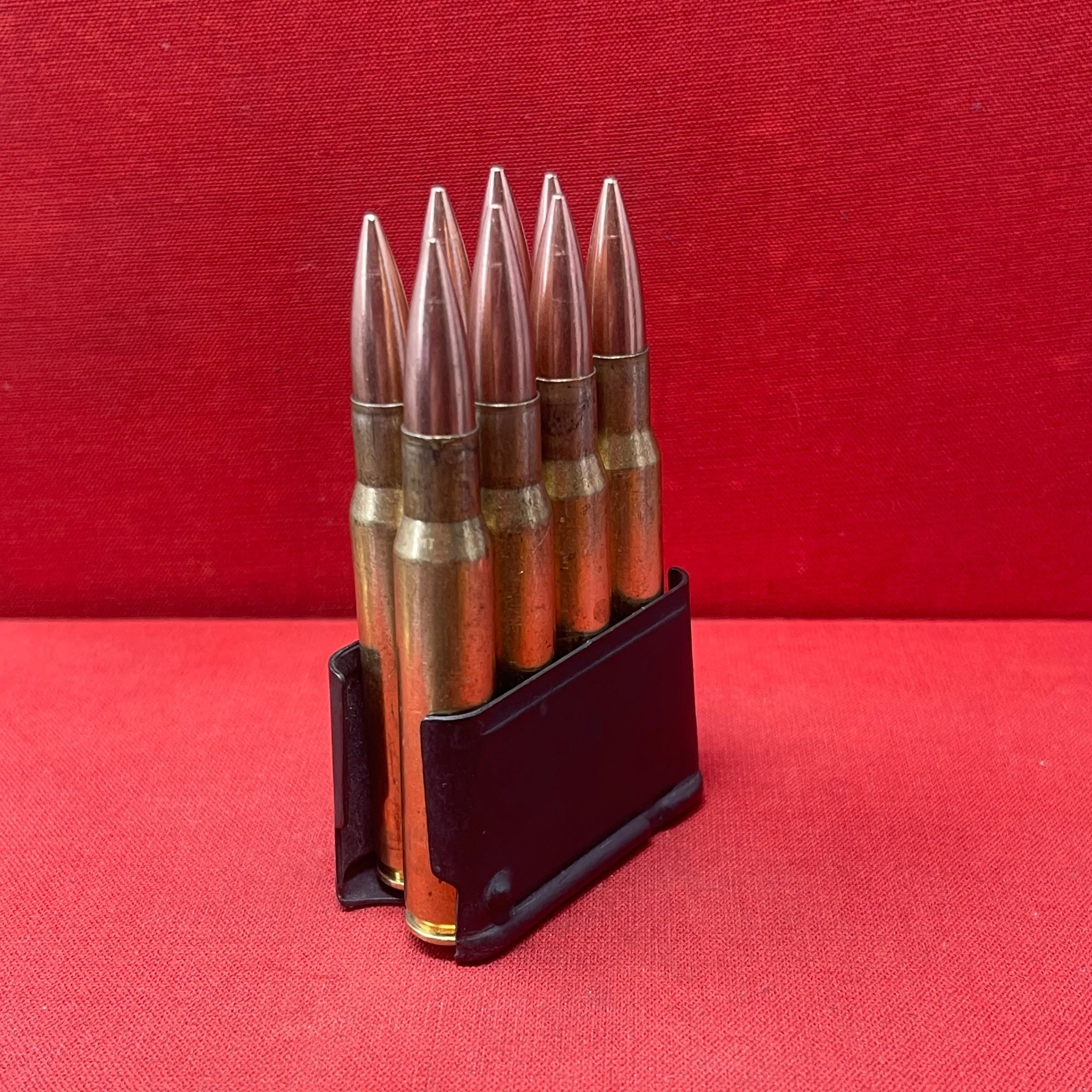 8 X Inert/ Display – .30-06 Springfield Rifle Rounds In M1 Garand Enbloc Clip