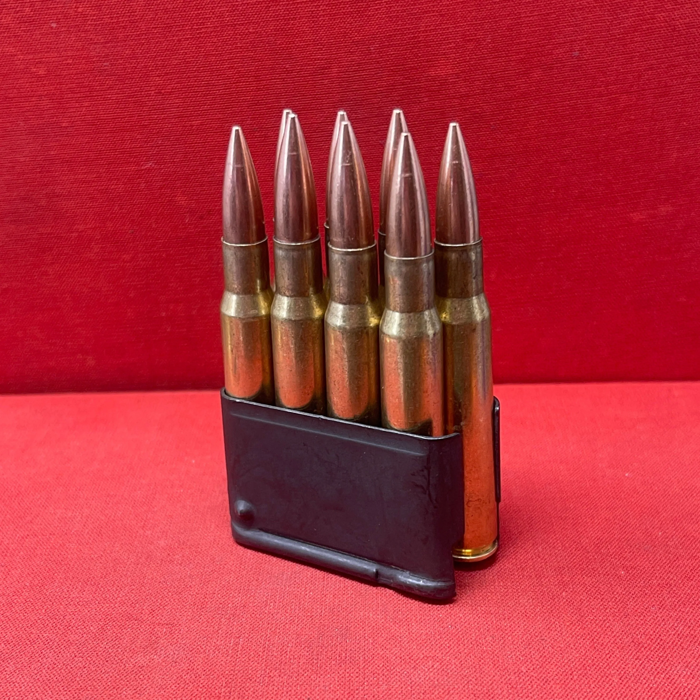 8 X Inert/ Display – .30-06 Springfield Rifle Rounds In M1 Garand Enbloc Clip