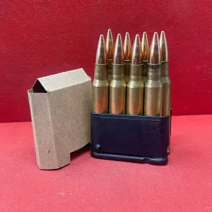 8 X Inert/ Display – .30-06 Springfield Rifle Rounds In M1 Garand Enbloc Clip