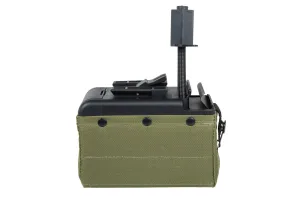 A&K electric box magazine for 2000 BBs for M249 replicas Olive Green