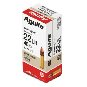 AGUILA 22LR INTERCEPTOR SP 40GR AMMUNITION (50/BOX)