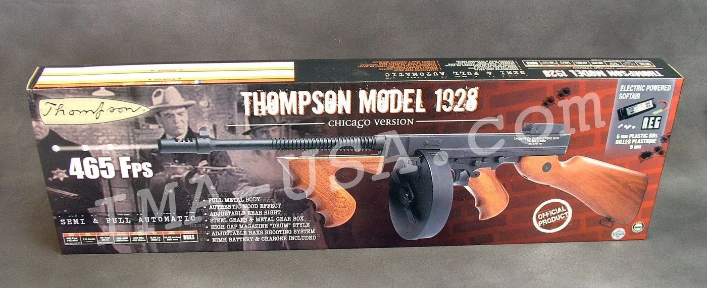 Airsoft Thompson 1928 AEG: U.S. WW2 SMG w/ Drum Magazine