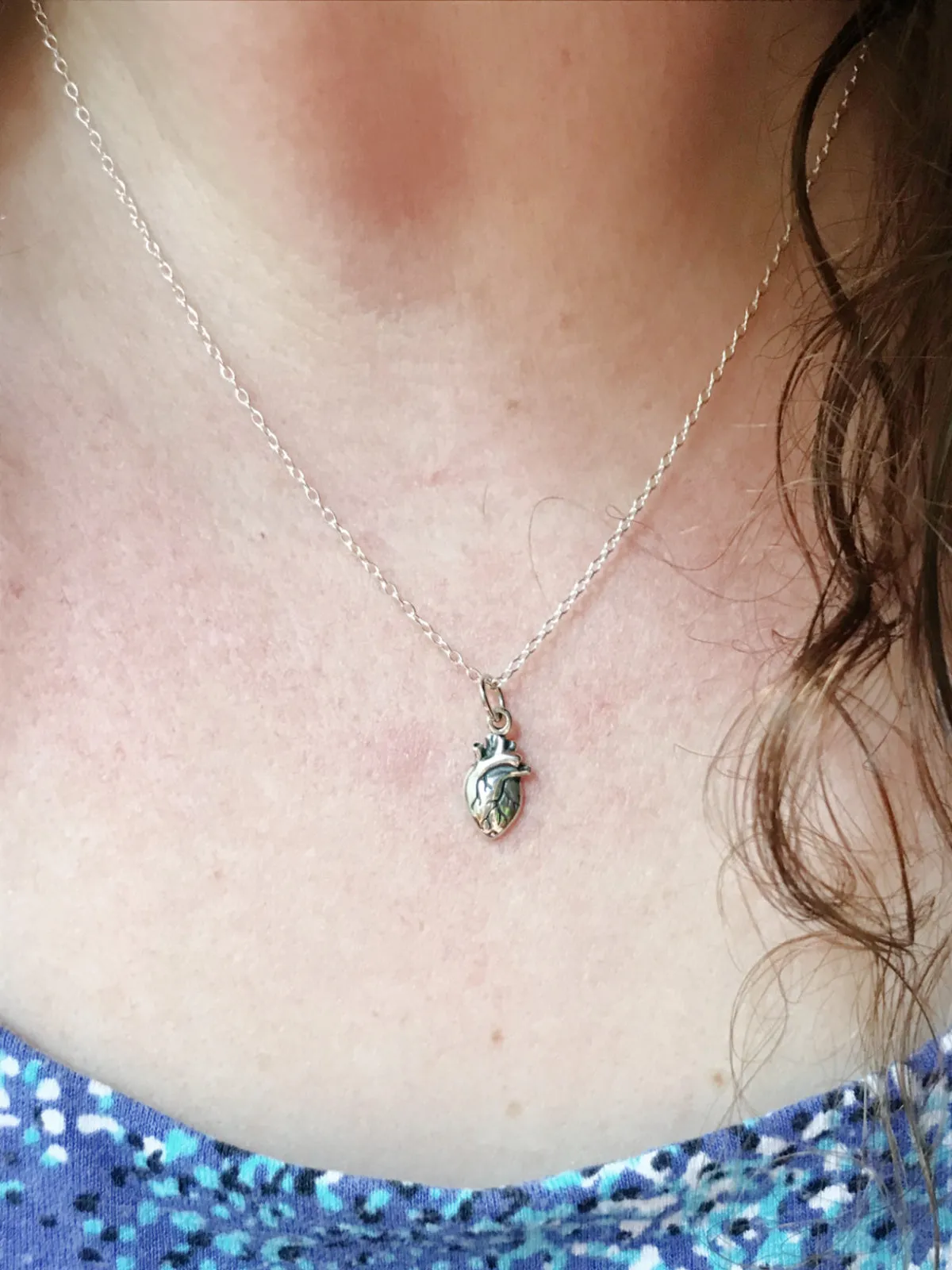 Anatomical Heart Charm Necklace