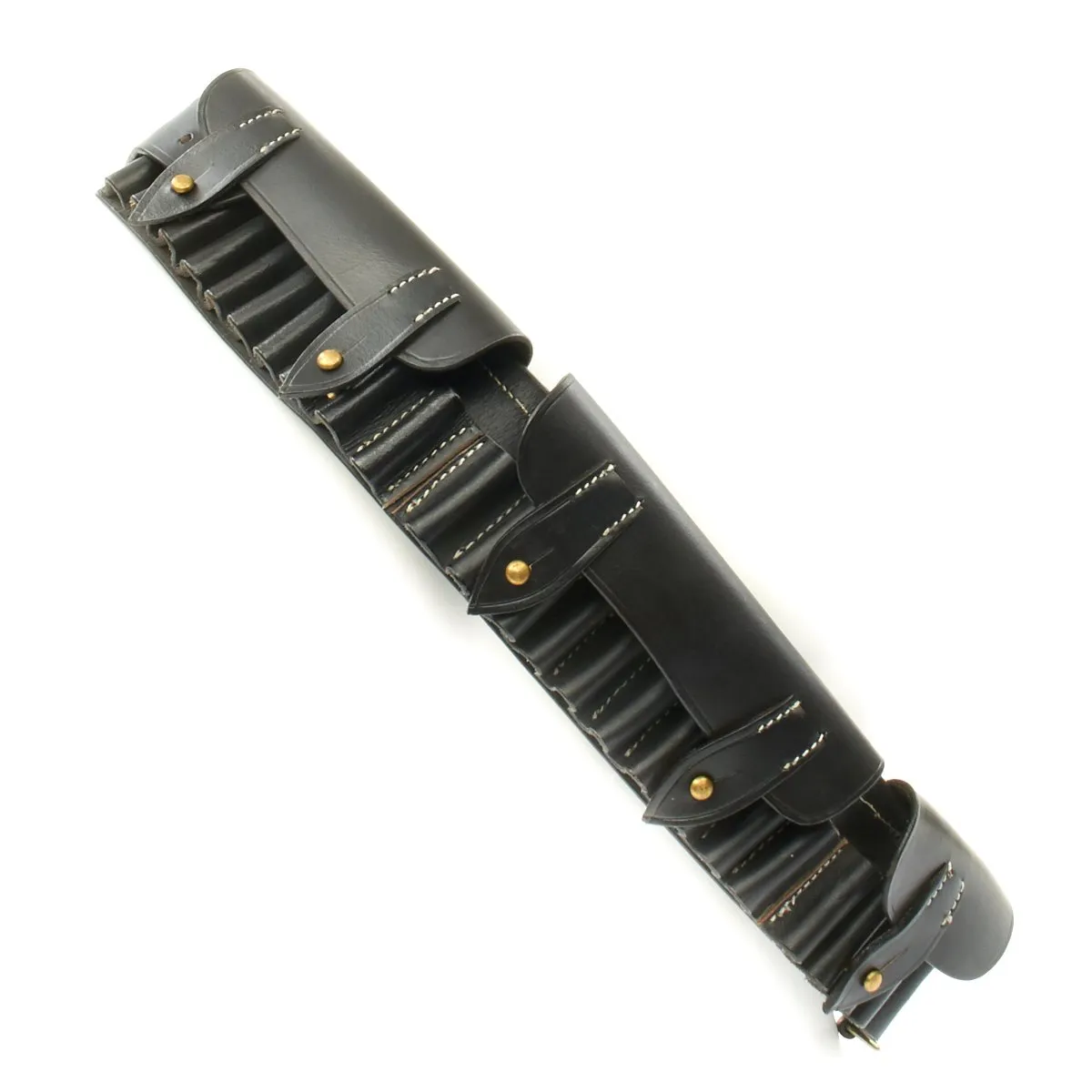 British Victorian Era Martini-Henry Rifle Black Leather Ammunition Bandolier- 50 Round Capacity