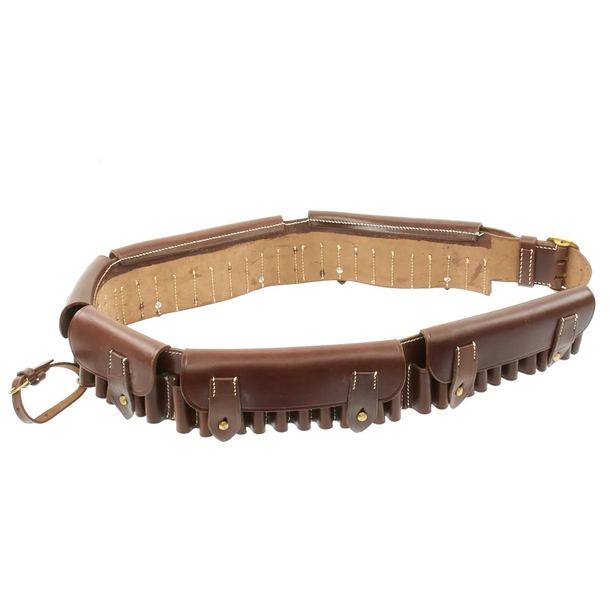 British Victorian Era Martini-Henry Rifle Brown Leather Ammunition Bandolier- 50 Round Capacity