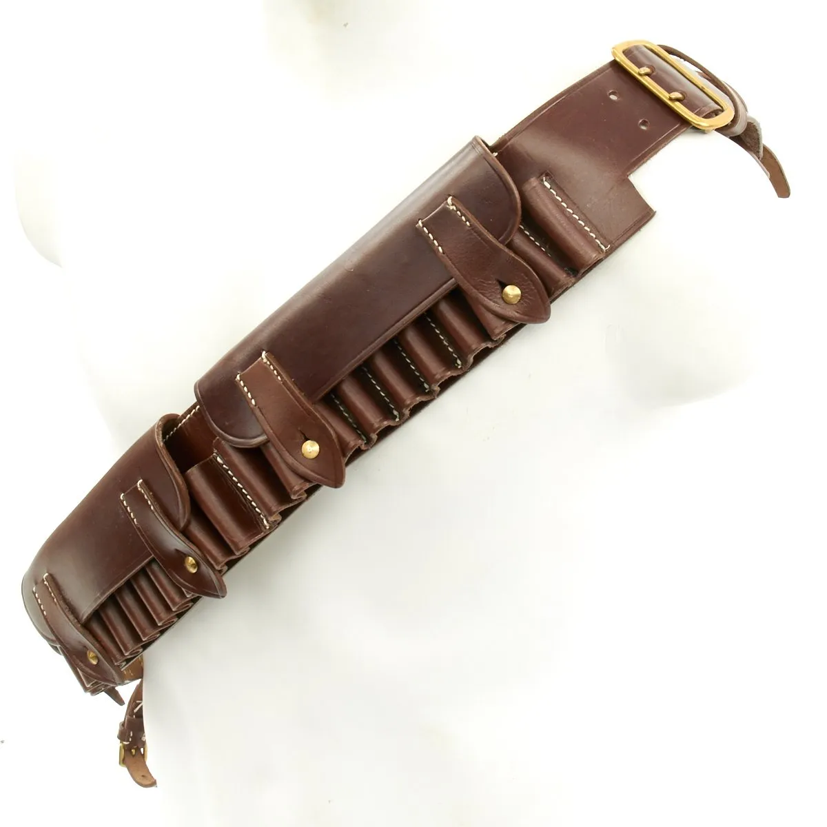 British Victorian Era Martini-Henry Rifle Brown Leather Ammunition Bandolier- 50 Round Capacity