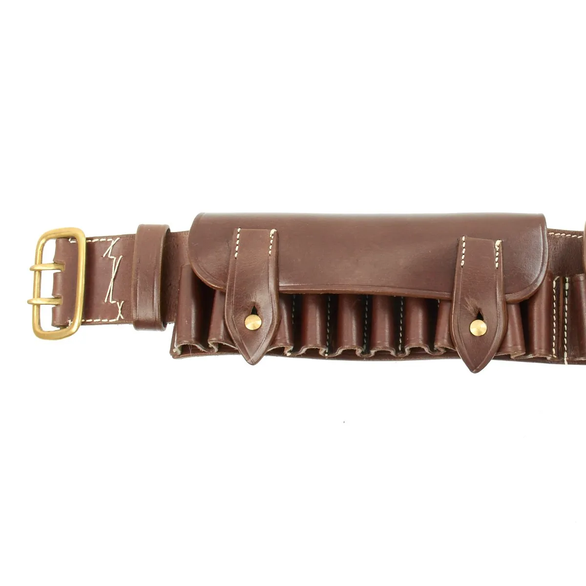 British Victorian Era Martini-Henry Rifle Brown Leather Ammunition Bandolier- 50 Round Capacity