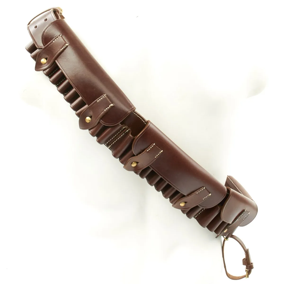 British Victorian Era Martini-Henry Rifle Brown Leather Ammunition Bandolier- 50 Round Capacity