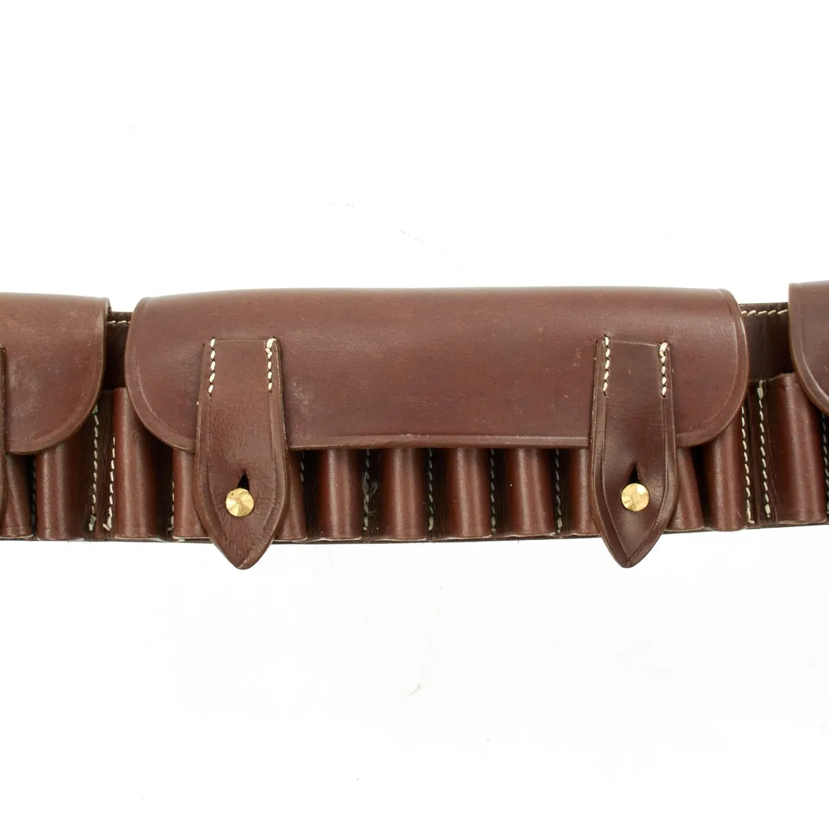 British Victorian Era Martini-Henry Rifle Brown Leather Ammunition Bandolier- 50 Round Capacity