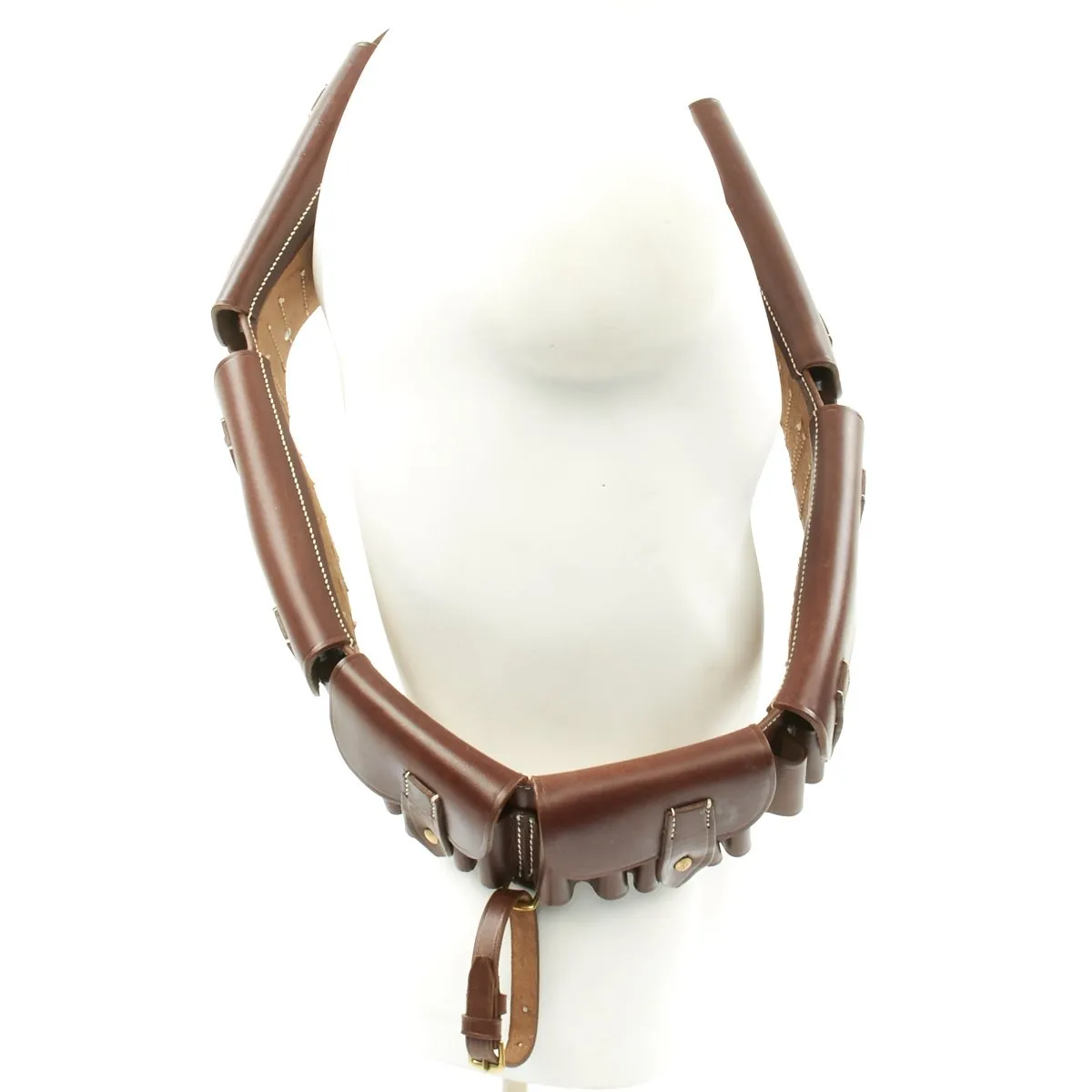 British Victorian Era Martini-Henry Rifle Brown Leather Ammunition Bandolier- 50 Round Capacity