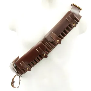 British Victorian Era Martini-Henry Rifle Brown Leather Ammunition Bandolier- 50 Round Capacity