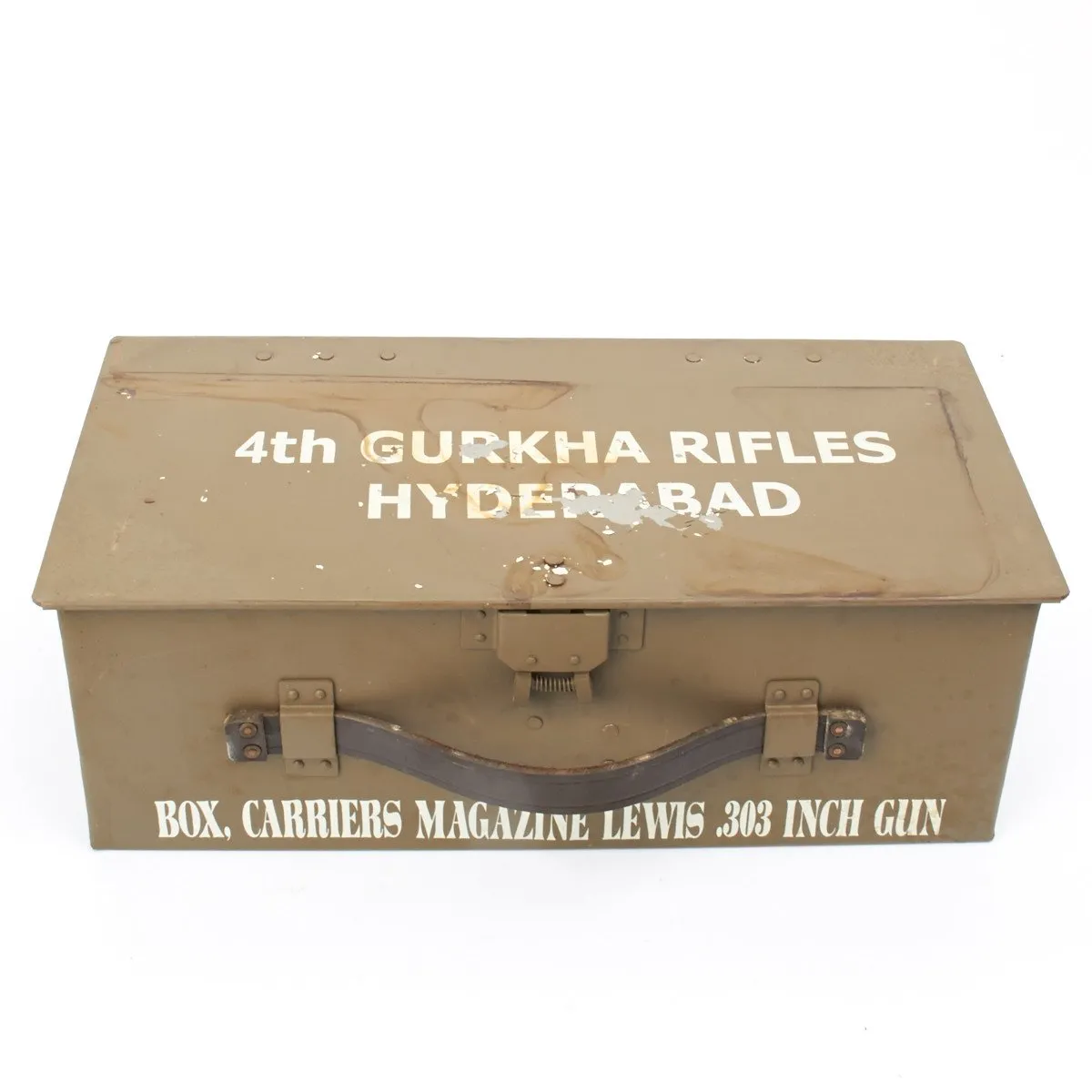 British WWI Gurkha Marked Lewis Drum Magazine Chest- Grade 2