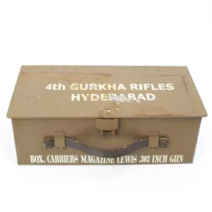 British WWI Gurkha Marked Lewis Drum Magazine Chest- Grade 2