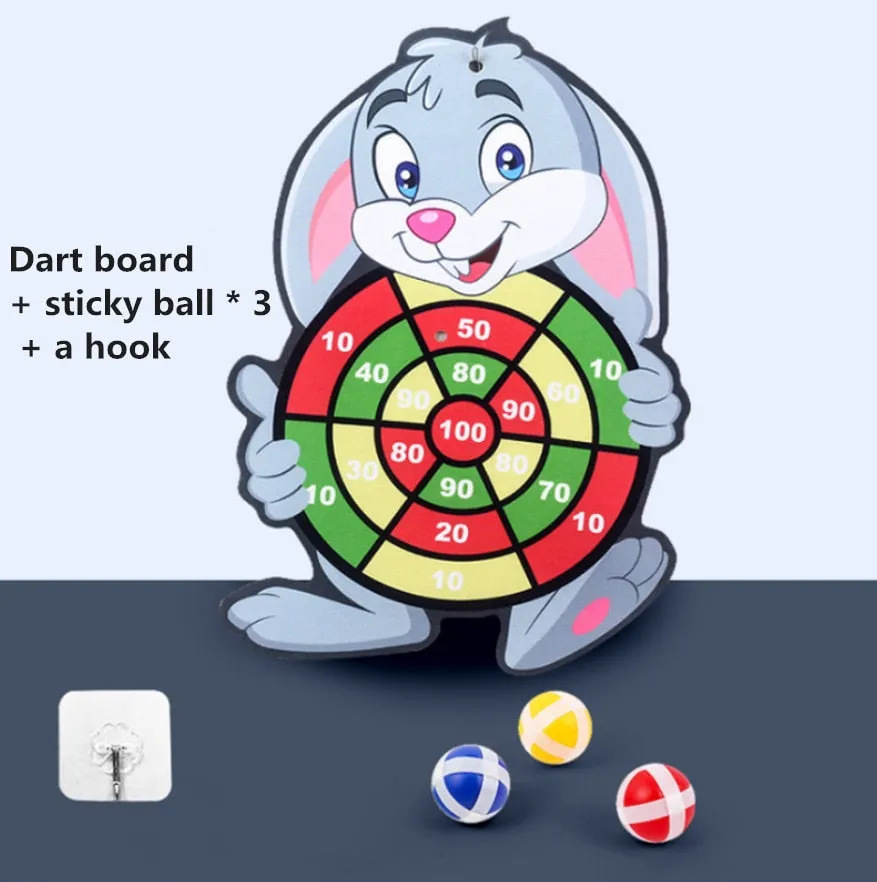 Cartoon Animal Dart Board/Sticky Ball Board - Family Interactive Educational Toy