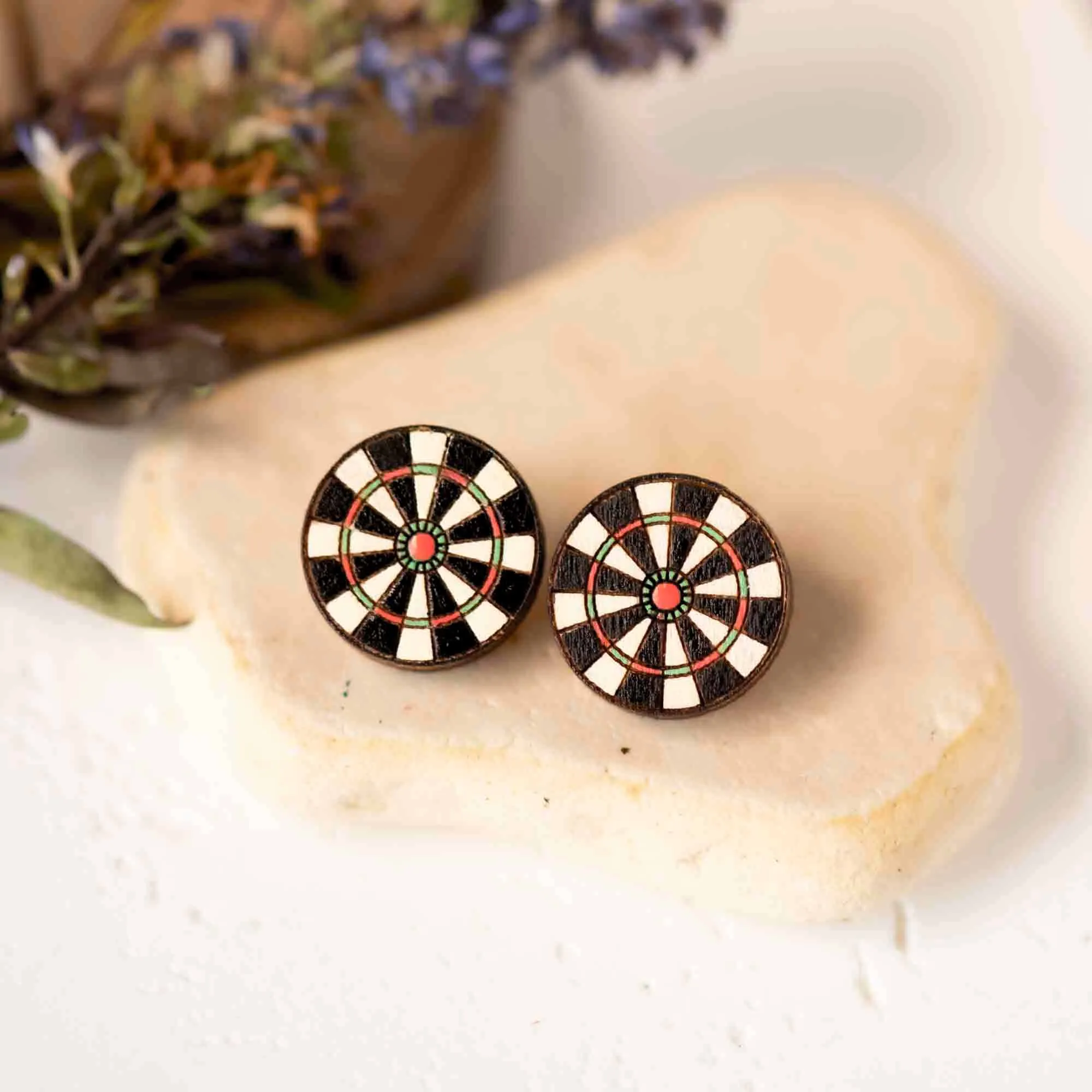 Dart Board Stud Earrings - PET15231