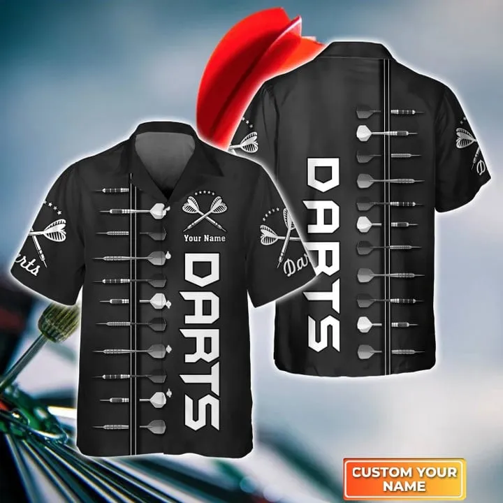 Darts Player Personalized Name 3D Hawaiian Shirt For Darts Player, Idea Gift for Dart Player Summer