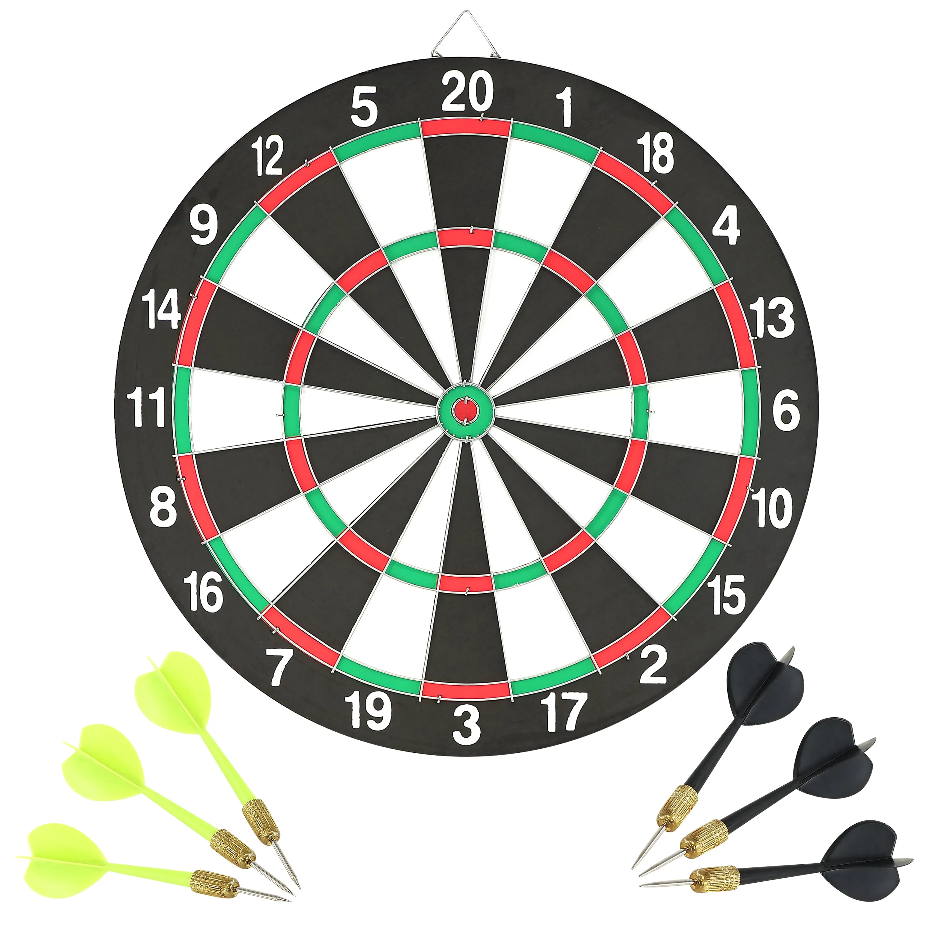 Double-Sided Dartboard with 6 Darts