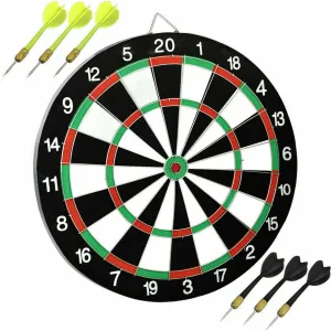 Double-Sided Dartboard with 6 Darts