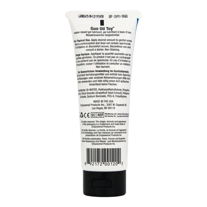 Gun Oil Toy Water-Based Gel Lube - 3.3 oz