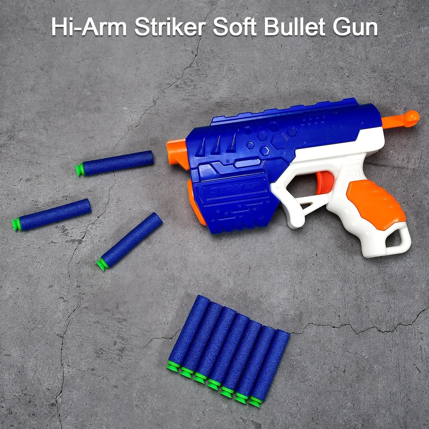 Hi-Arm Gun with 10xFoam Suction Bullet ,Made with ABS Plastic ,Solid Build ,Target Shooting