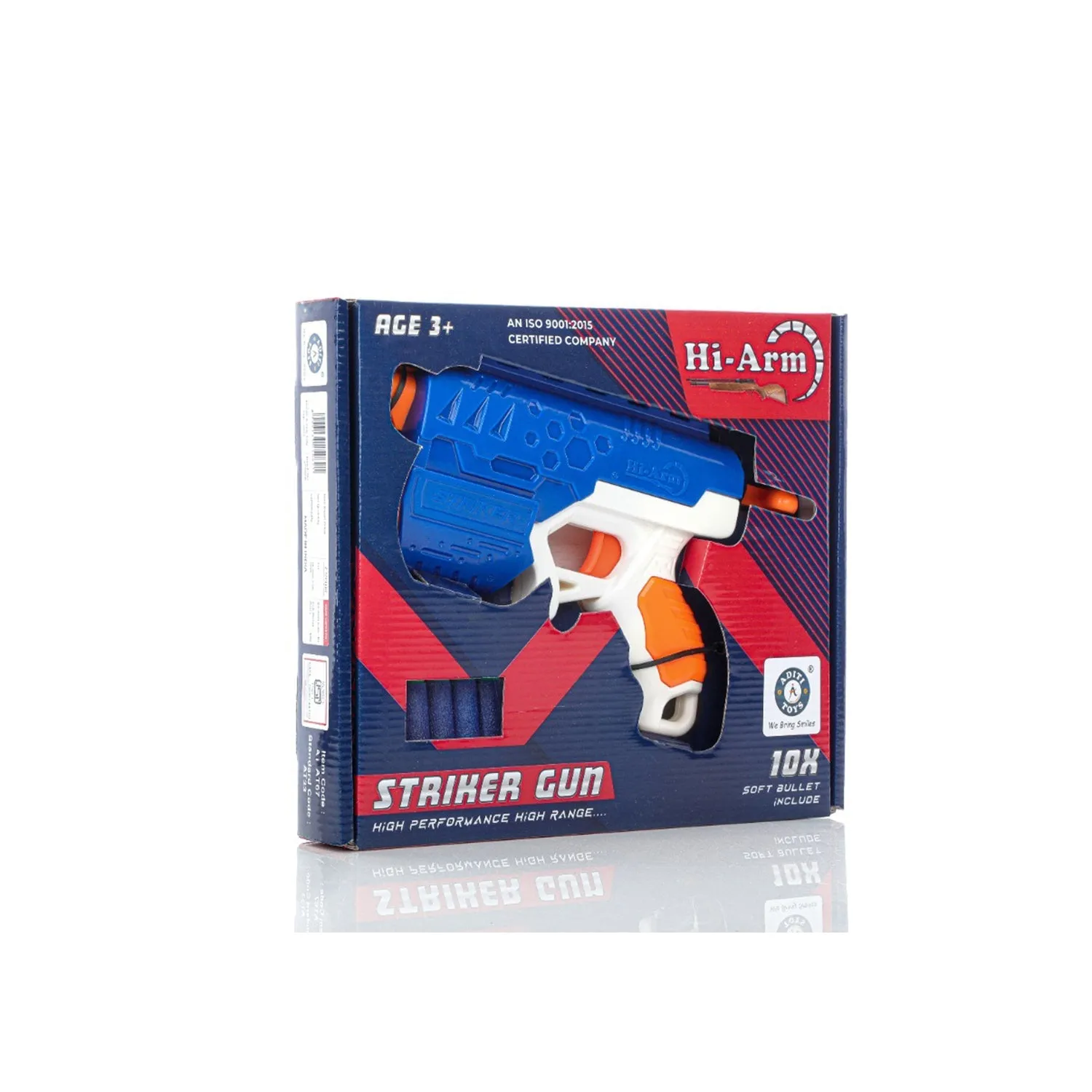 Hi-Arm Gun with 10xFoam Suction Bullet ,Made with ABS Plastic ,Solid Build ,Target Shooting