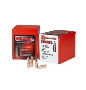 HORNADY .224 22 CAL 50 GRAIN SPSX PROJECTILES 100 PACK