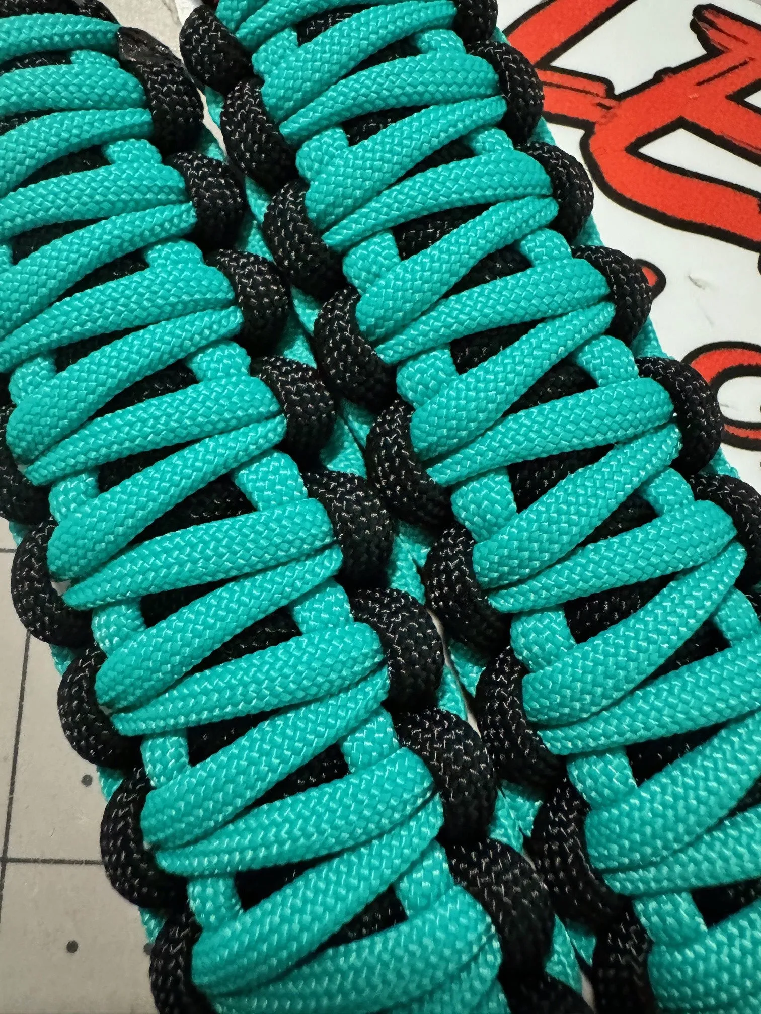 Krawlergrips Atwood Teal Paracord grab handles.