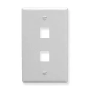 Modular Keystone Faceplate, 2 Port, White, 25 pack