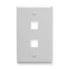 Modular Keystone Faceplate, 2 Port, White, 25 pack