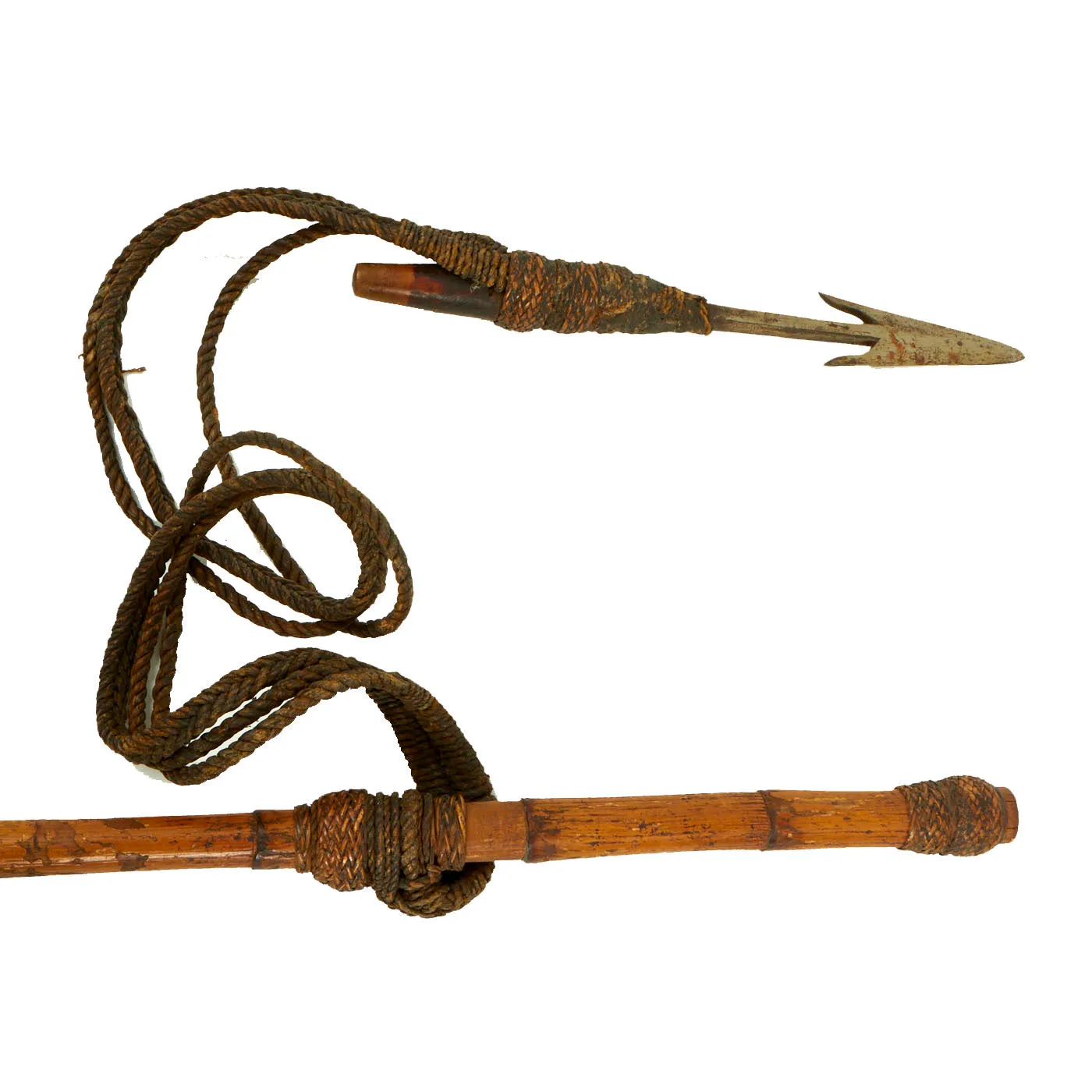 Original 19th Century Philippines Bagobo People Sibat Spear With Detachable Spear Head