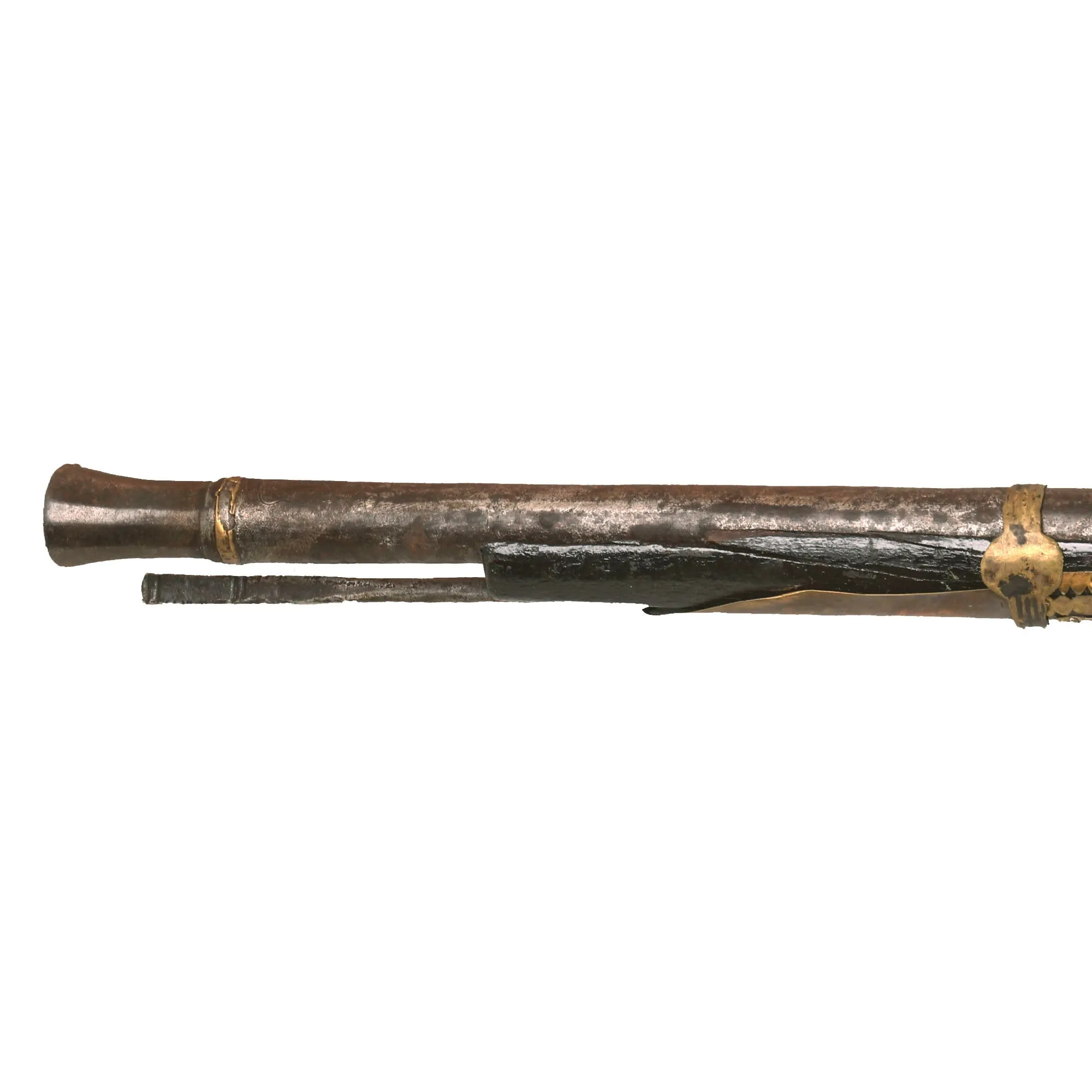 Original Afghan 19th Century Flintlock Jezail Musket with East India Company Rampart Lion Marked Brown Bess Lock