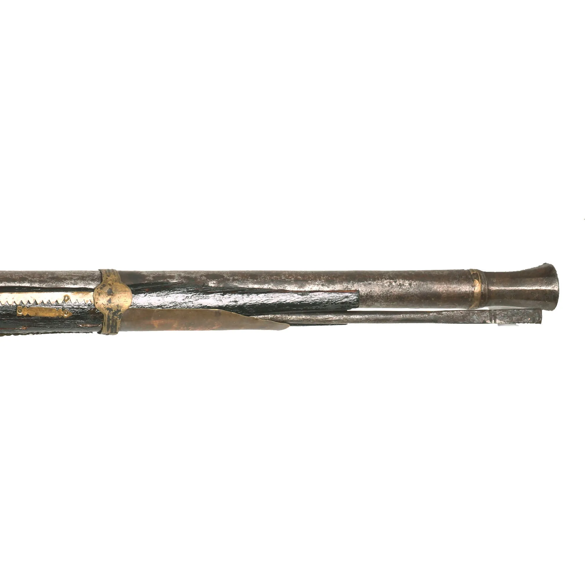 Original Afghan 19th Century Flintlock Jezail Musket with East India Company Rampart Lion Marked Brown Bess Lock