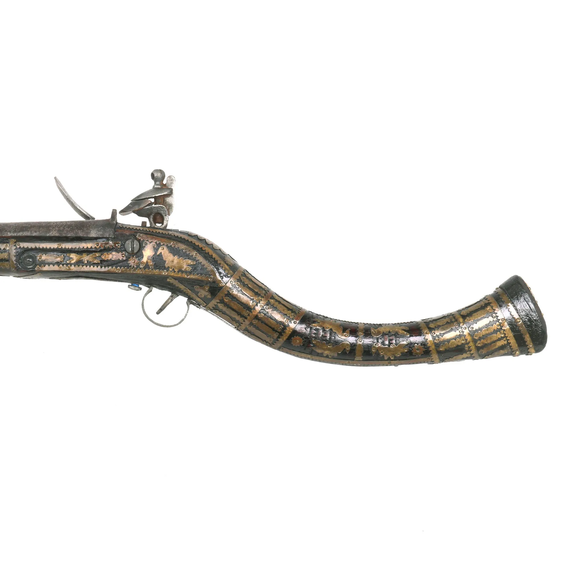 Original Afghan 19th Century Flintlock Jezail Musket with East India Company Rampart Lion Marked Brown Bess Lock