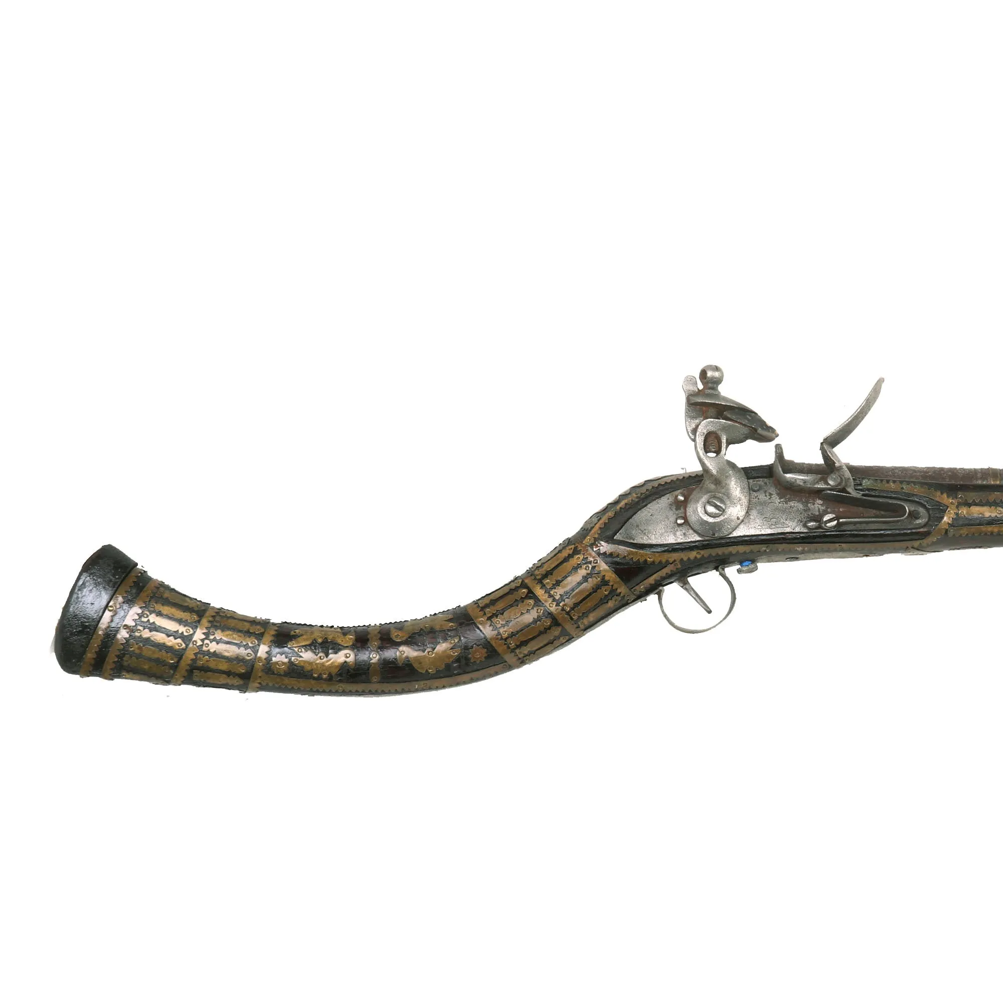 Original Afghan 19th Century Flintlock Jezail Musket with East India Company Rampart Lion Marked Brown Bess Lock