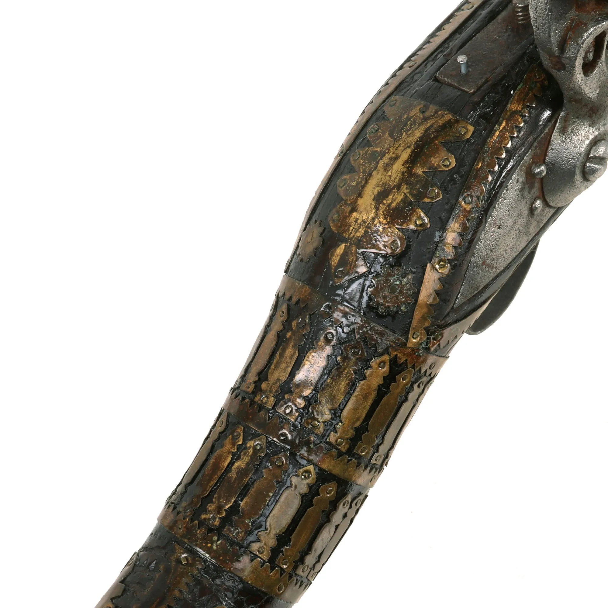 Original Afghan 19th Century Flintlock Jezail Musket with East India Company Rampart Lion Marked Brown Bess Lock