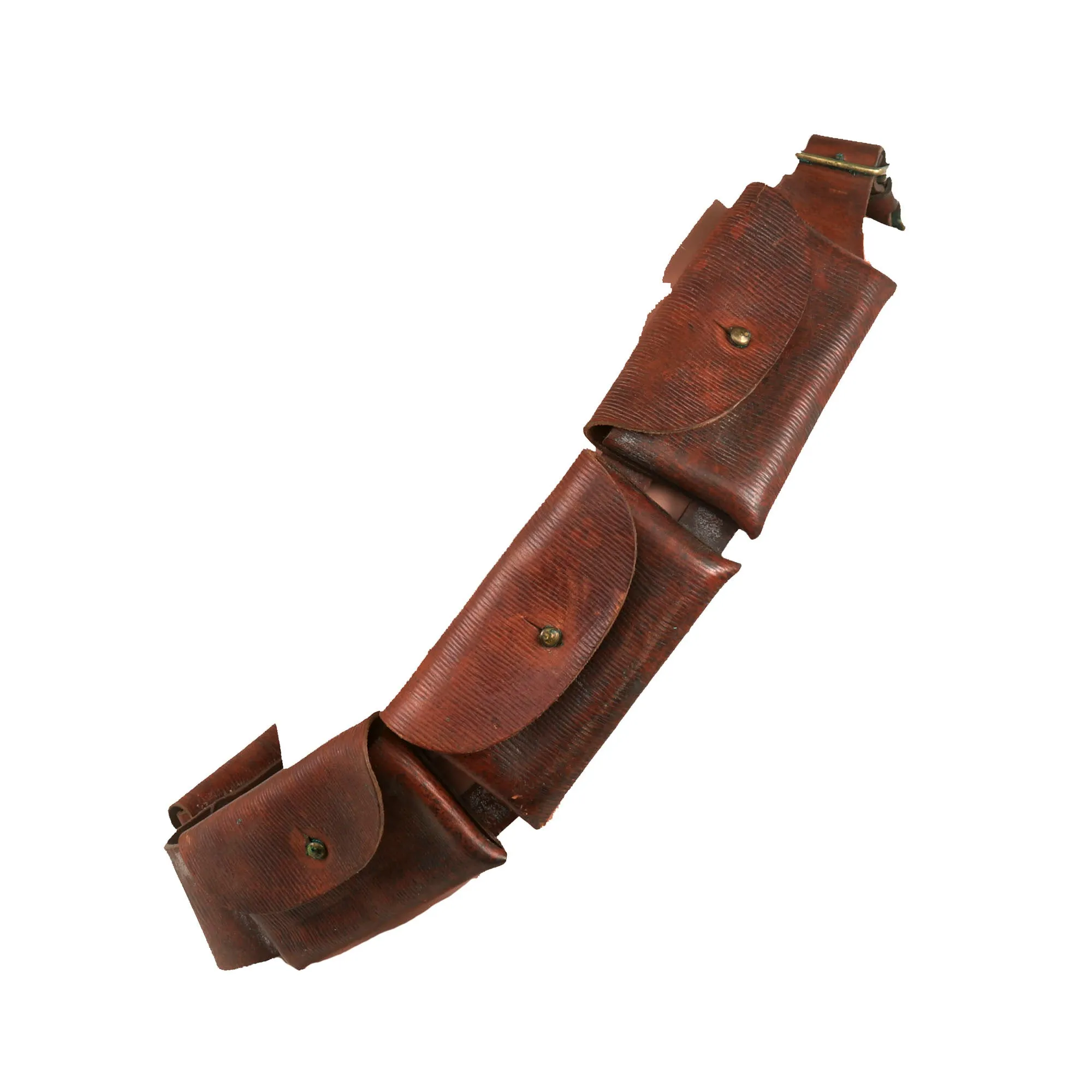 Original Australian WWI Rare Pattern 1903 Hotchkiss Machine Gun Ammunition Leather Bandolier - Dated 1917