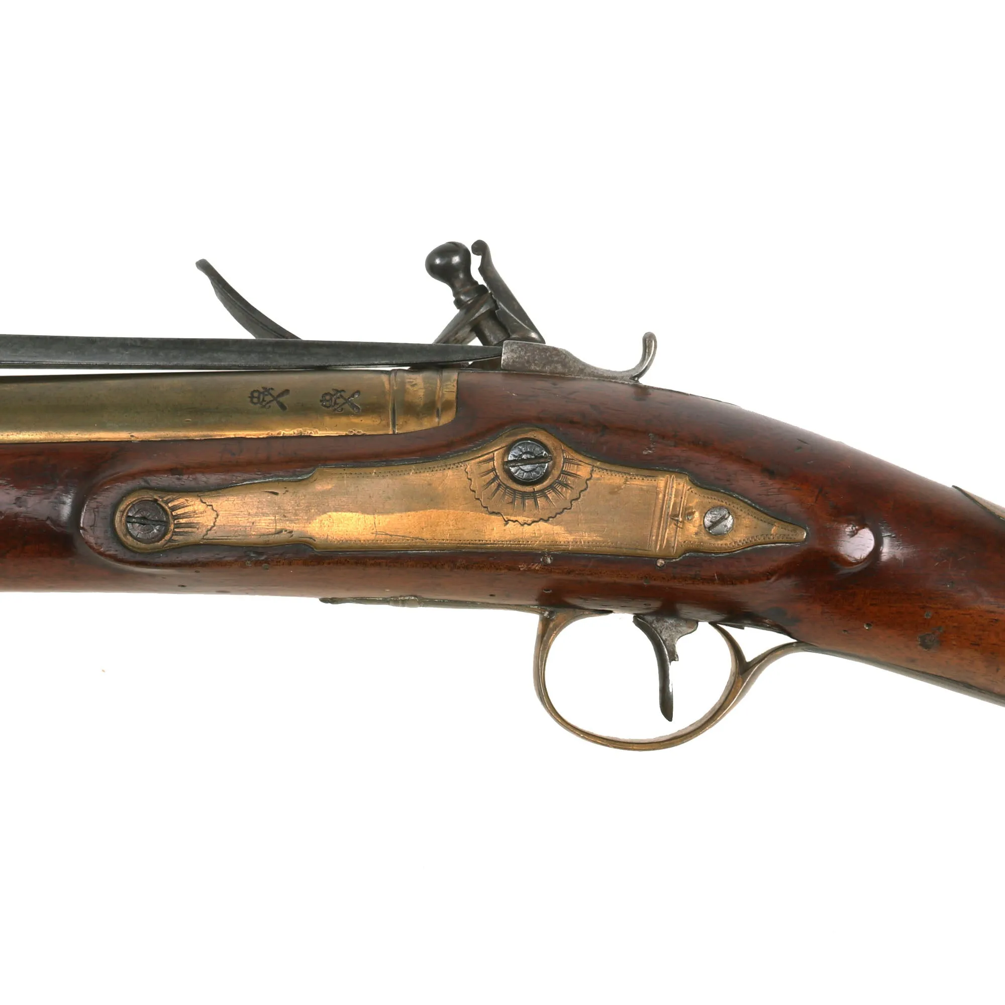 Original British Brass Barrel Flintlock Coaching Blunderbuss by Joseph & William Richards of London with Spring Loaded Bayonet - circa 1810