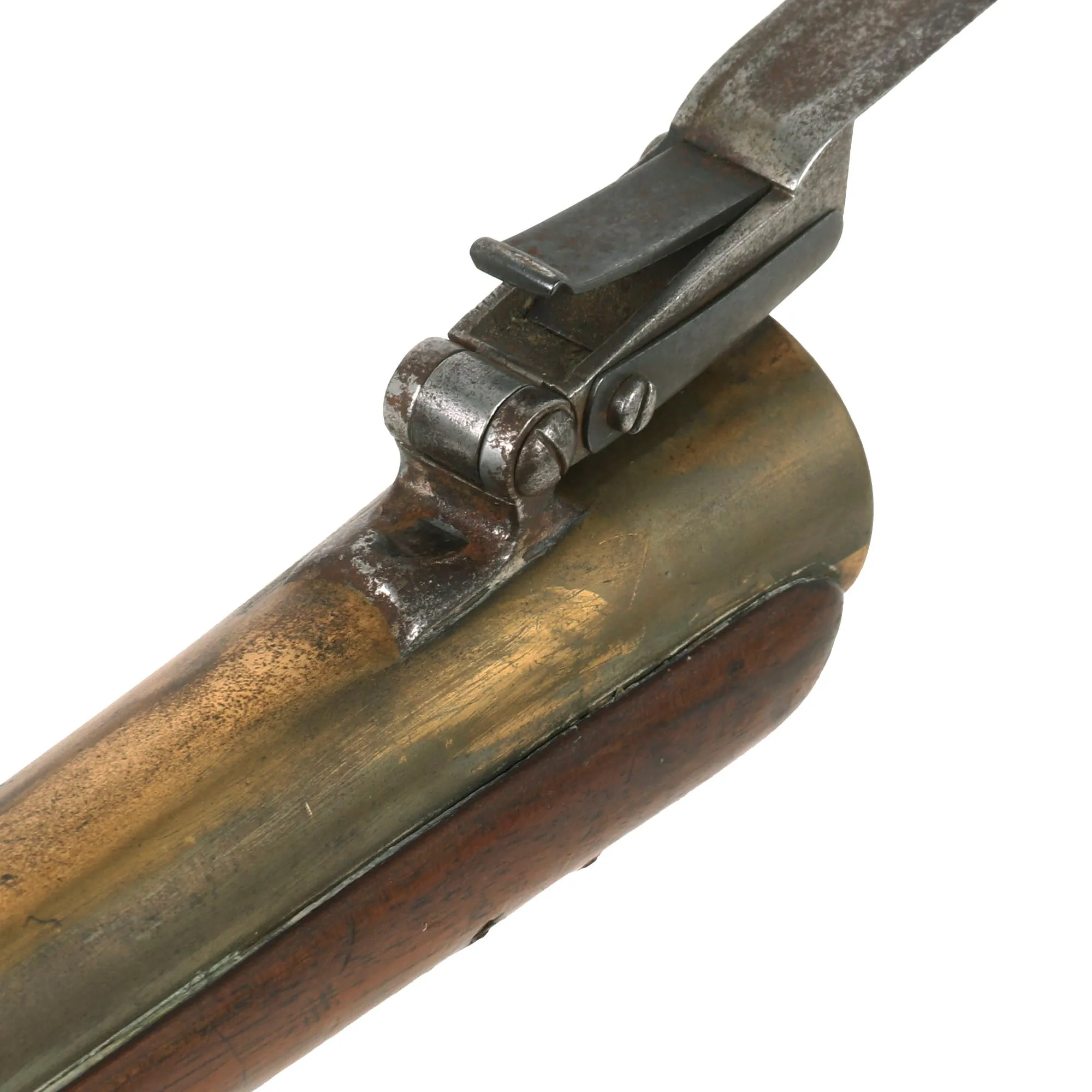 Original British Brass Barrel Flintlock Coaching Blunderbuss by Joseph & William Richards of London with Spring Loaded Bayonet - circa 1810