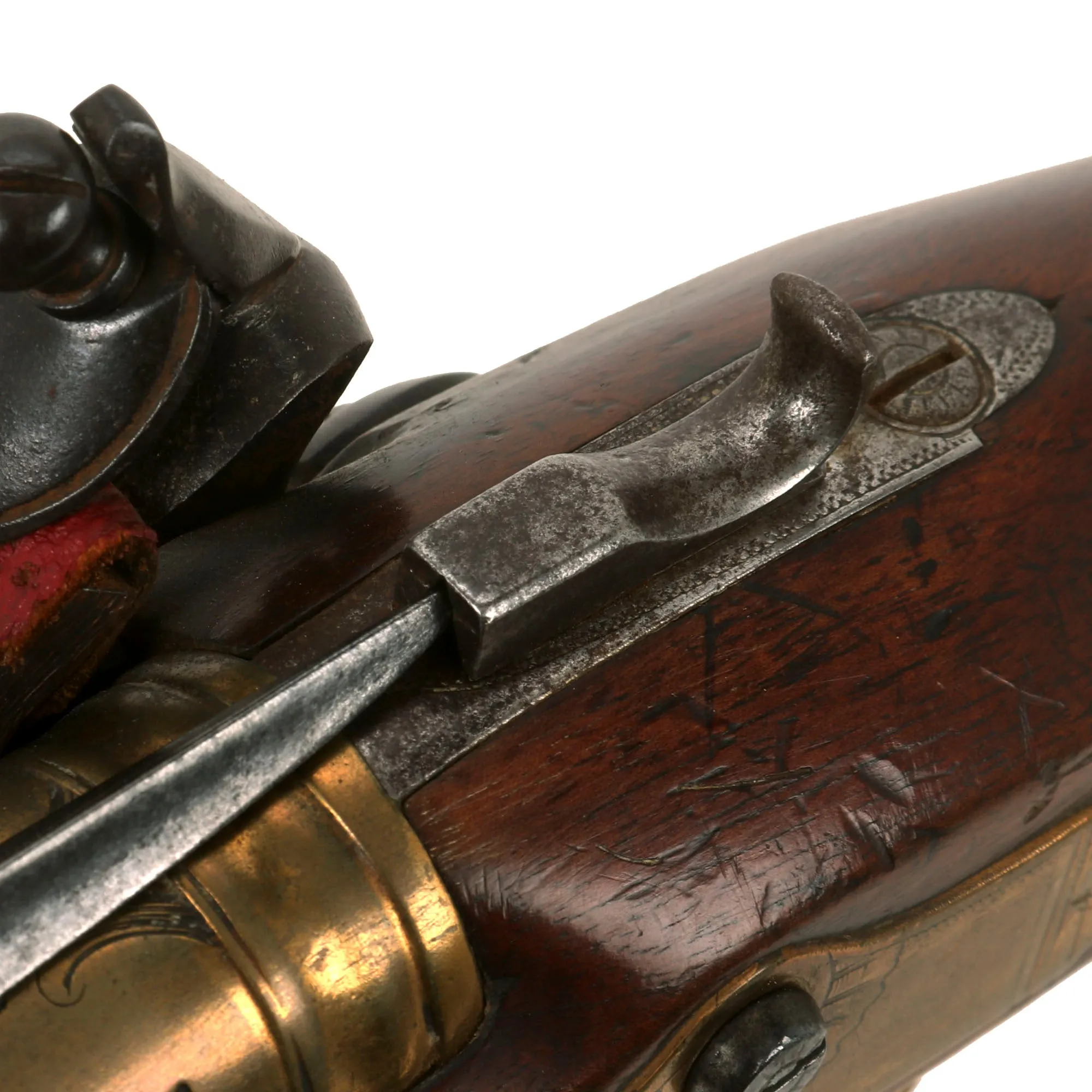 Original British Brass Barrel Flintlock Coaching Blunderbuss by Joseph & William Richards of London with Spring Loaded Bayonet - circa 1810