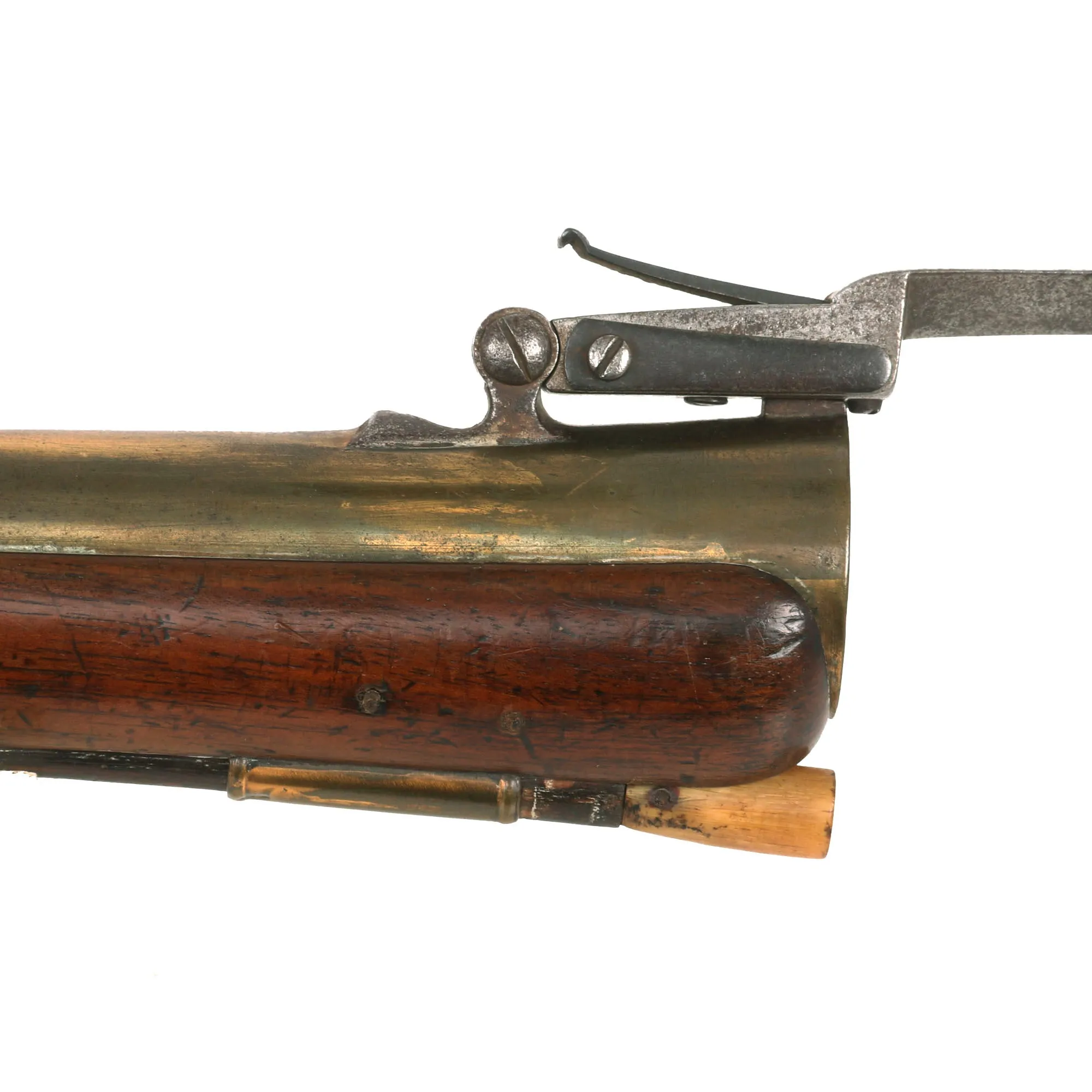 Original British Brass Barrel Flintlock Coaching Blunderbuss by Joseph & William Richards of London with Spring Loaded Bayonet - circa 1810