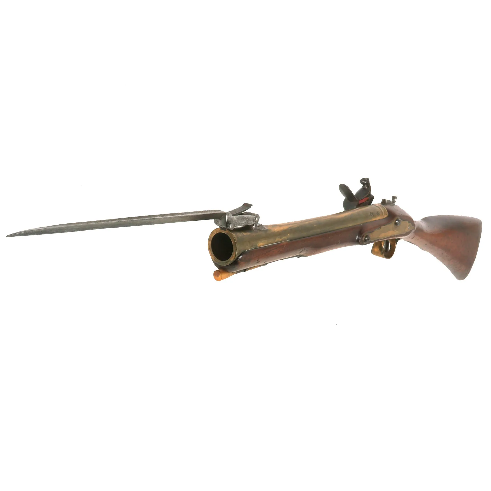 Original British Brass Barrel Flintlock Coaching Blunderbuss by Joseph & William Richards of London with Spring Loaded Bayonet - circa 1810