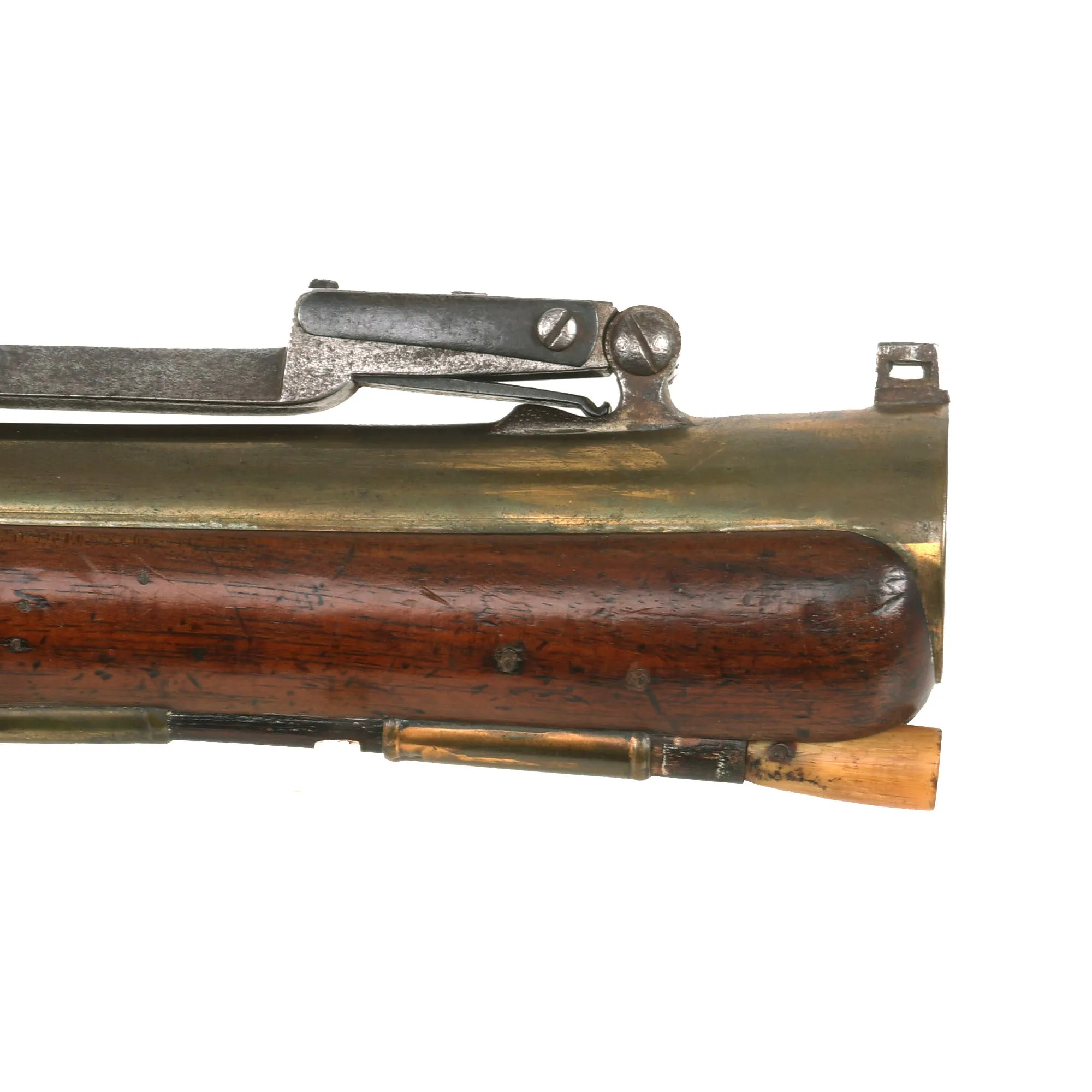 Original British Brass Barrel Flintlock Coaching Blunderbuss by Joseph & William Richards of London with Spring Loaded Bayonet - circa 1810