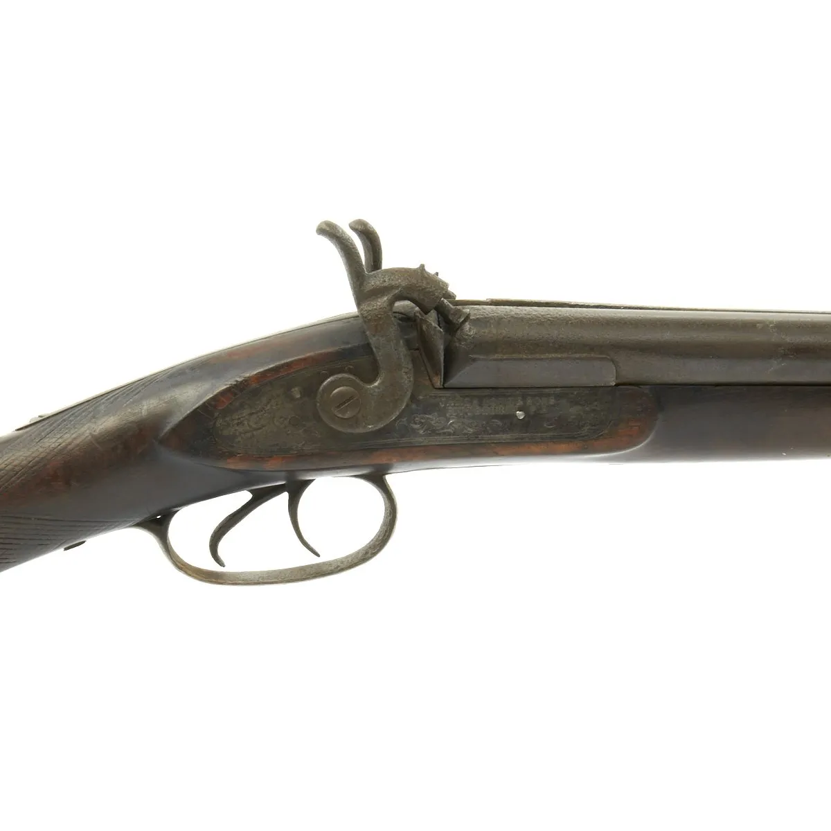 Original British Double Bbl. 16ga. Percussion Shotgun Sold in U.S. by James Bown & Sons - c.1840