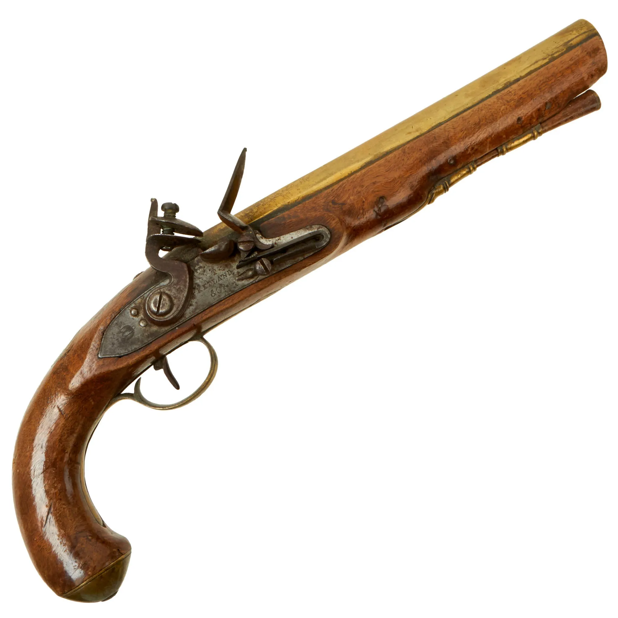 Original British North American Brass Barrel Fur-Trade Flintlock Pistol by Thomas Ketland & Co. - Circa 1813