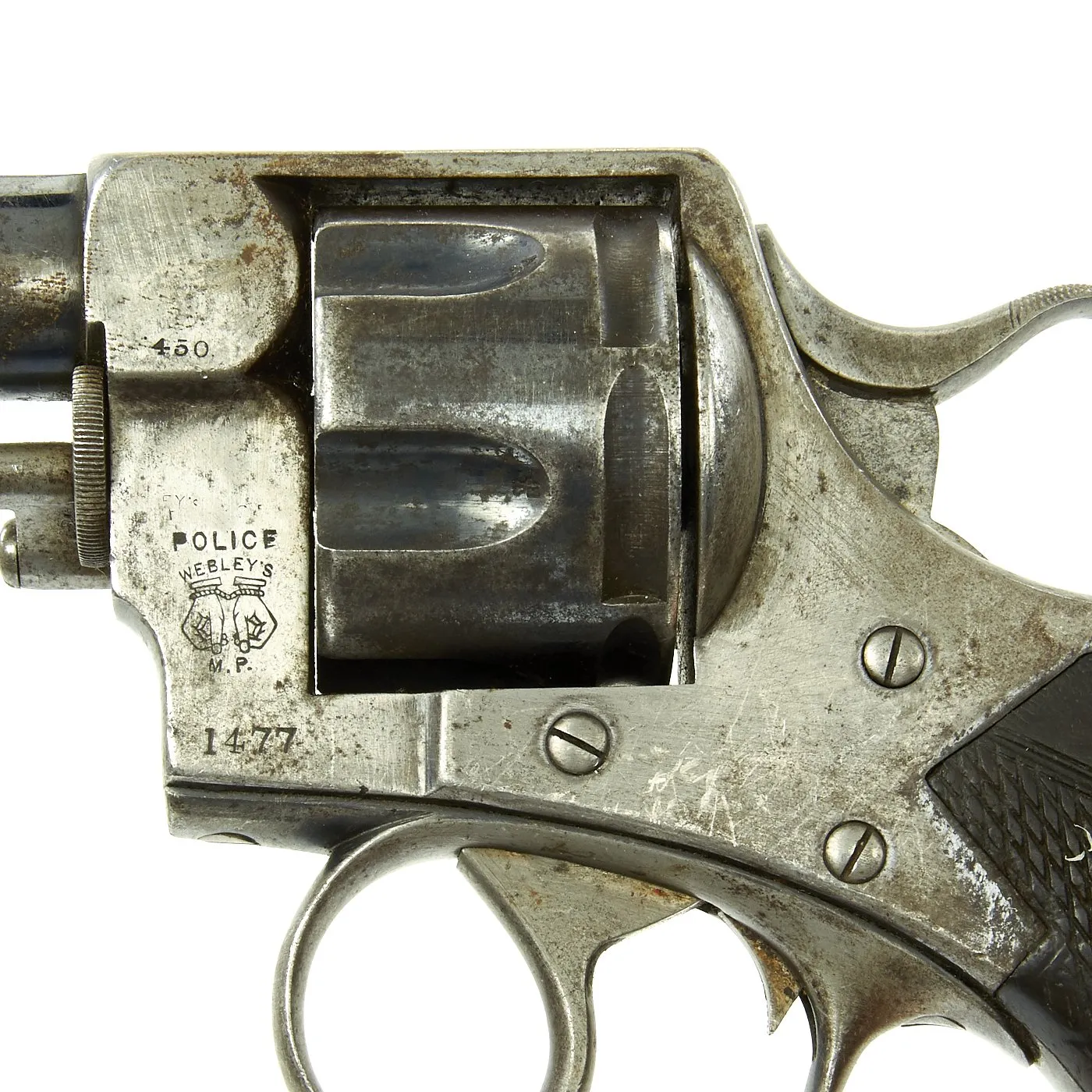 Original British P. Webley & Son Metropolitan Police Revolver in .450 circa 1885 - Serial 88981