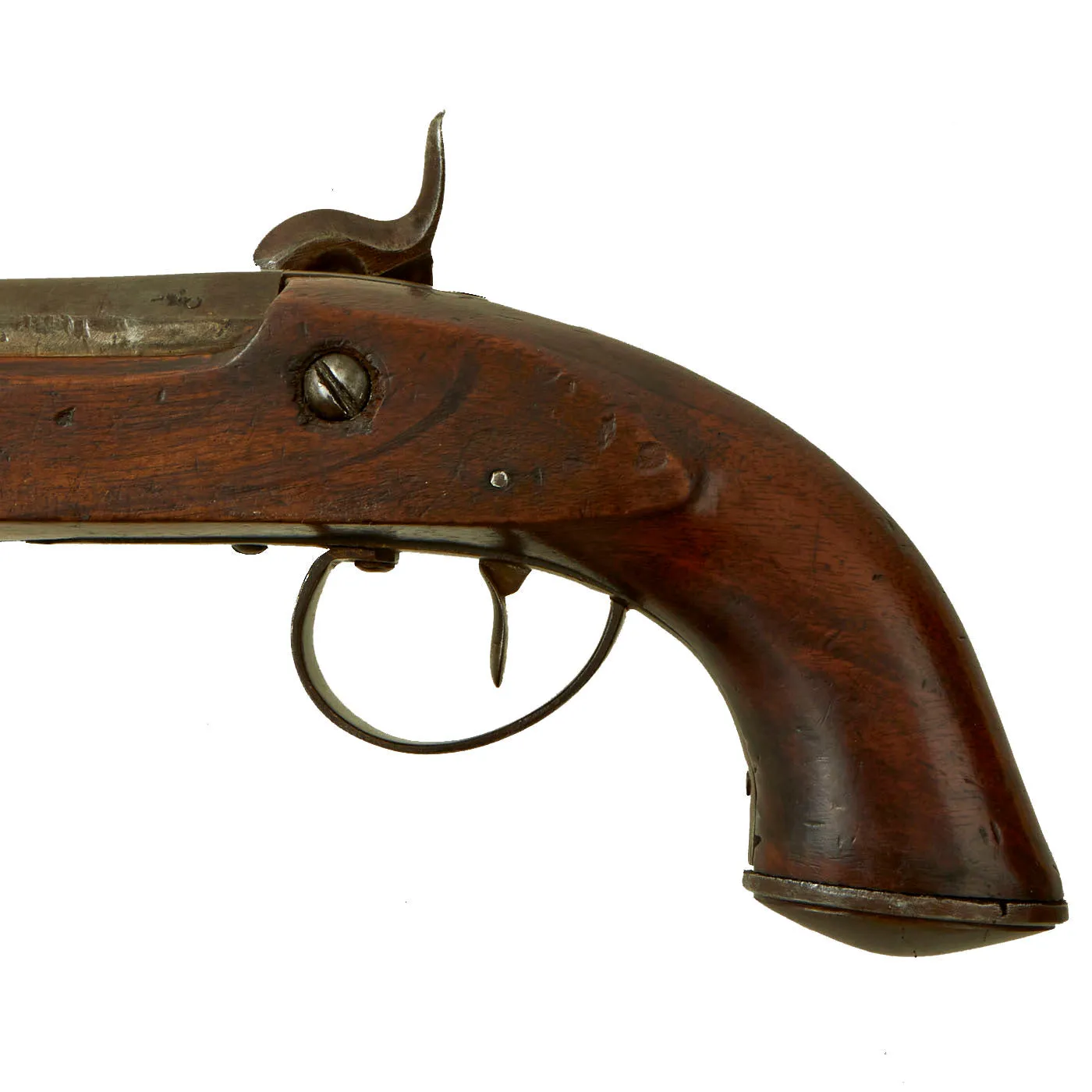 Original British Percussion Converted Flintlock Overcoat Pistol Signed "Bury" with Proof Marked Barrel - Circa 1810